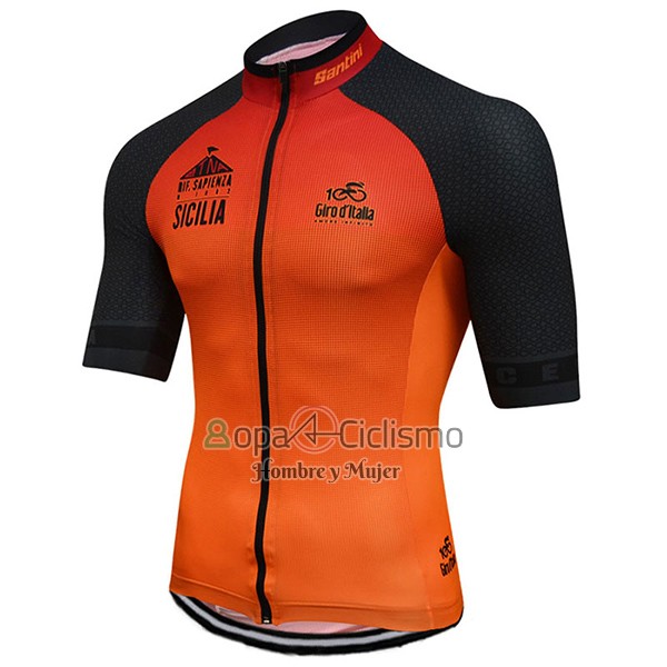 Giro d'Italia Ropa Ciclismo Culotte Corto 2017 Hombre Mangas Cortas Etna Aracione